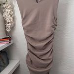 Abercrombie & Fitch  Taupe Stretch Draped Mini Dress Photo 2