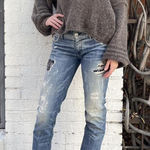 Free People Y2k distressed edgy low rise denim jeans / fit like a sz 25  Photo 0