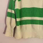 Aerie NWOT Green White Stripe Quarter Zip Pullover Sweater Cotton Women Small Photo 4