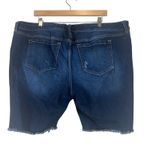 Torrid  Denim Shorts Womens 22 Dark Wash Distressed Raw Hem Stretch Bermuda Photo 2
