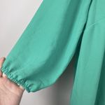 Catherines Womens Top 2X Green 3/4 Sleeve Mature Office Lightweight Blouse Flowy Photo 2