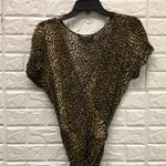 Audrey 3+1  leopard animal print ruffle bottom wrap‎ dress size L Photo 3