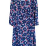 Talbots NWOT  Floral Stretch Jersey Dress Blue Red White Size Large Photo 0