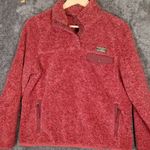 L.L. Bean Rust Pullover Fleece Vintage 4 Snap Button Closure Womens Large Photo 2