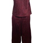 Victoria's Secret VTG Victoria Secret Red Black Satin Feel Sleeveless Elastic Waist Pant Set S 90s Photo 1
