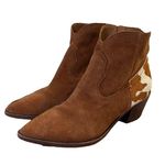 Dolce Vita Senica Suede Western Ankle Boot Bootie Cow Hair Women's Size 9 Brown Photo 4