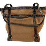 Franco Sarto BROWN SUEDE/LEATHER PURSE WITH INSIDE SMARTLYTE 12.5”X15” PREOWNED Photo 2