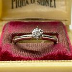 14K White Gold Diamond Classic Solitaire Ring Engagement Promise Gift Size 6.25 Silver Photo 5
