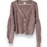 SO  womens medium cozy dusty pink knit 4 button v-neck cardigan sweater long slvs Photo 0
