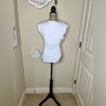 NTM: ReoRia Sleeveless White with Shoulder Pads Bodysuit with Snap Closure Sz L Size L Photo 7