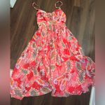 Lulus Impeccable Aura Pink Paisley Print Cutout Buckle
Midi Dress
 fall casual Photo 6