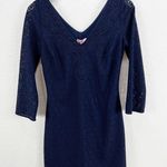 Lilly Pulitzer  Alden Lace Tunic Dress Geo Circle Knit Lace Navy Size Small NWT Photo 0