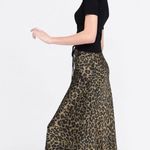 ZARA ★ Satin Effect High Waist Animal Print Satin Skirt - Leopard Print ★ Photo 6