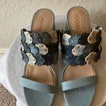 Coach : Blue Mae (G3689) Mule  Sandals- Tea Rose Appliqué- 9 Photo 6