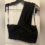 ALC Frank A.L.C. Women's Black One Shoulder Pleated Apollo Crop Top Size 10 NEW Photo 1