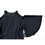 Adrianna Papell NWT Cold Shoulder in Black Flutter Crepe Sheath Dress 16W Photo 6