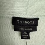 Talbots NWT 100% Cashmere Open Front Cardigan Striped Mint Green & Blue XS Photo 2