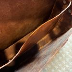 Handmade 70s VTG  Leather Box Purse Brown Buckle Handle Adjustable Strap Satchel Photo 7