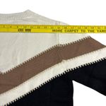 Chevron Sweater‎ Color Block Pullover Knit Top Casual Everyday Small Black Photo 7