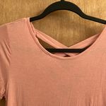 Ambiance pink tee shirt with criss cross details in the back woman’s size small Photo 1