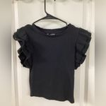 ZARA  Black Ruffle Sleeve Blouse Photo 1