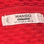 Mango Shirt Womens Small Red Waffle Knit Top Textured Casual Office Versatile Photo 5