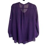 Motherhood Maternity  Sheer Purple Polka Dot Blouse with Built-In Camisole Size M Photo 1