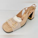 Gucci  Horsebit Malaga Logo Square Toe Marmont Block Heel Slingback Pumps EU 41.5 Photo 2