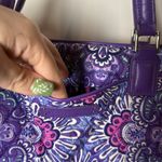 Vera Bradley Crosstown Tote Shoulder Bag Purple Lilac Tapestry Retired Pattern Photo 2