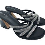 Sam Edelman Circus Heddie Black Rhinestone Strappy Slide High Heel Sandals 8.5 Photo 0