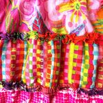 Vintage Sandy Starkman Skirt Small Multicolor Tiered Ruffle Hippie Festive READ Red Size undefined Photo 6