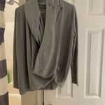Garnet Hill  Soft Gray Eco Merino Wool Convertible Cardigan Medium Photo 4