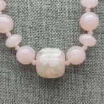 Vintage Pink Plastic Bead Collar Strand Necklace Large Floral Center Bead 18" Photo 5