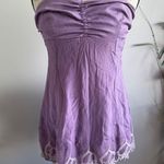 Sistes Made in Italy Purple Strapless Top White Floral Lace Trim Boho Summer Photo 0
