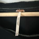 Free People  Table For Two Tee Shirt Lace Trim Black Oversized Boho Casual Top M Photo 3