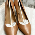 INC International Concepts Leather Tan Heels Pumps Shoes Office Style Capsule Size 11 Photo 0