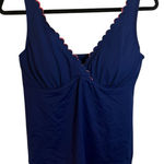 Lascana for Venus Navy Blue Scalloped Underwire Tankini Top Size 12 Photo 0