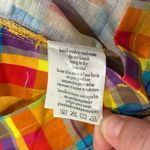 We Wore What NWT  Colorful Plaid Rainbow Shorts Overalls Romper Linen Cotton SizeXS Photo 5