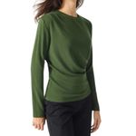 NWT OGL Light Warm Crewneck Tucked Top Navy Blue Moss Green Size XL Photo 1