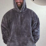 The wayy big hoodie Plush blanket Oversized unisex one size Gray Size undefined Photo 0