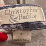 Christopher & Banks 2000s Blue White Floral Pencil Skirt Size 4 100% Cotton Photo 2