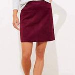 Loft Burgundy Suede Mini Skirt Photo 0