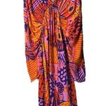 Kambric Goods Silk House Dress 60s 70s Print Kaftan Dress Maxi Medium/Large Photo 2
