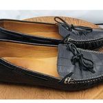 Lauren Ralph Lauren Croc Print Leather Loafers Women's Sz 7 Slip Photo 1