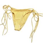 🔃Yellow Striped Double Side Tie Bikini Swimsuit Bottom Size M Photo 2