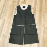 Sanctuary Sherpa Lined Vest Faux Suede Long Grey Pocket Snap Button small. Photo 2