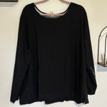 Hue NWT Black Long Sleeve Crewneck Shirt You Are Strong Plus Size 3X Photo 0