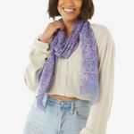 Rebecca Minkoff NWOT  Lavender Delicate Blossom fringe Long Scarf Photo 1
