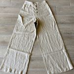 STAUD  Tan Linen Blend Wide Leg Pants Size: 2 Photo 0