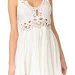 Free People  Ilektra Lace Inset Cotton Chemise mini dress  Sz medium Photo 0